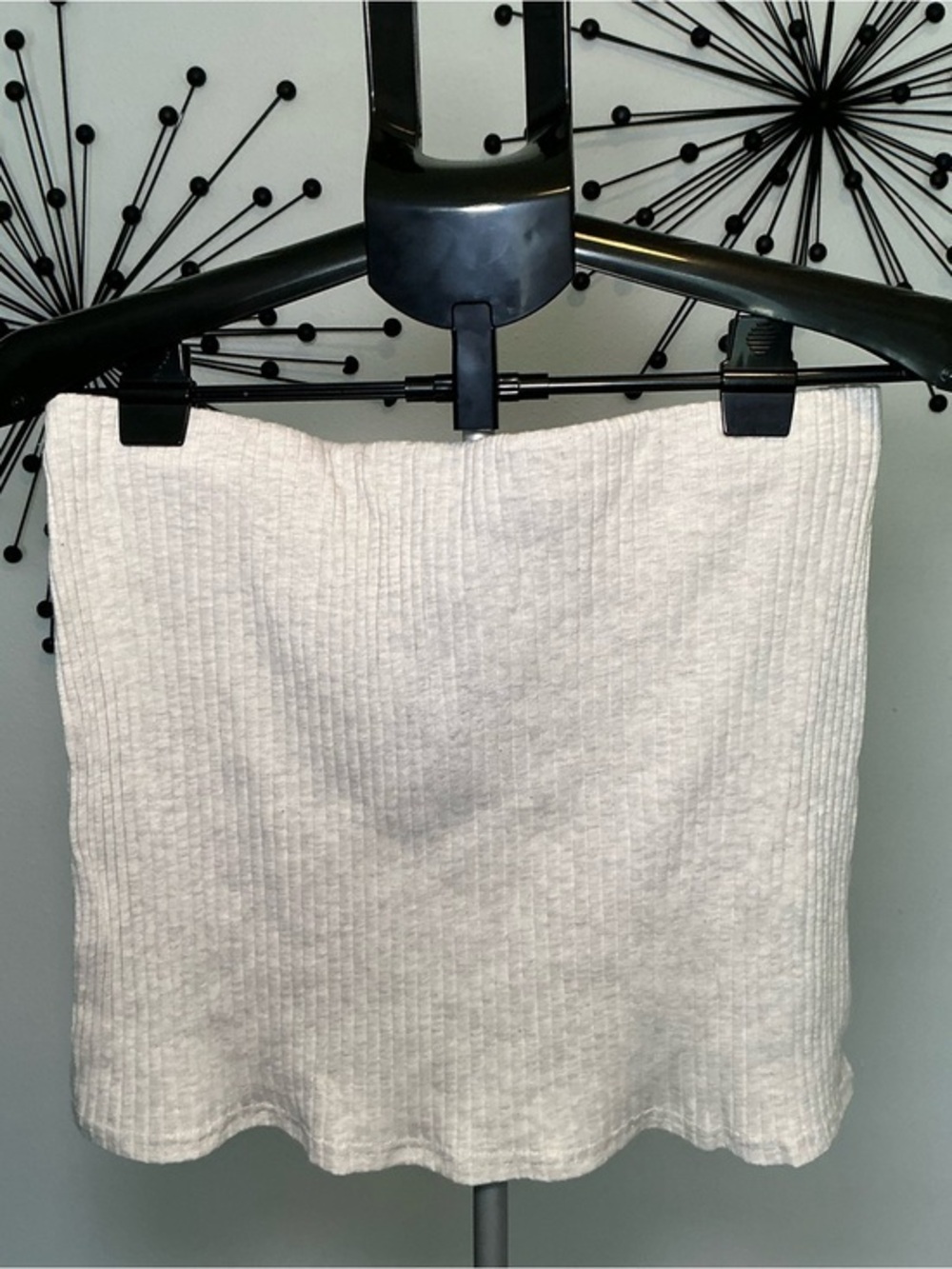 PrettyLittleThing Cream Ribbed Mini Skirt Size US 12 NWT